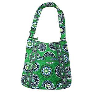 Vera Bradley CUPCAKES GREEN Hipster Crossbody Bag Purse Handbag Quilted Blue